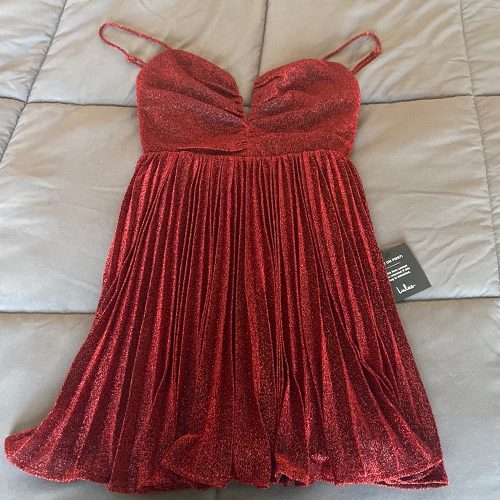 New Lulus glitter red mini dress